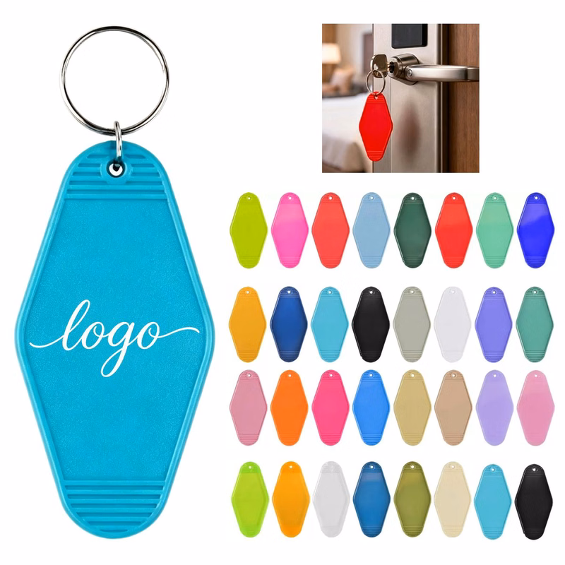 MOQ 30 Custom Hotel Keychain With Key Ring