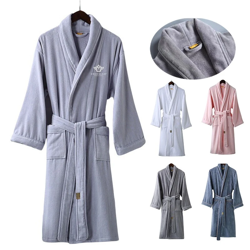 Cotton Terry Cloths Robes Shawl Bathrobe 1
