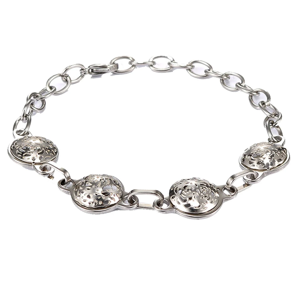 Stainless Steel Snowflake openwork bracelet for women 1