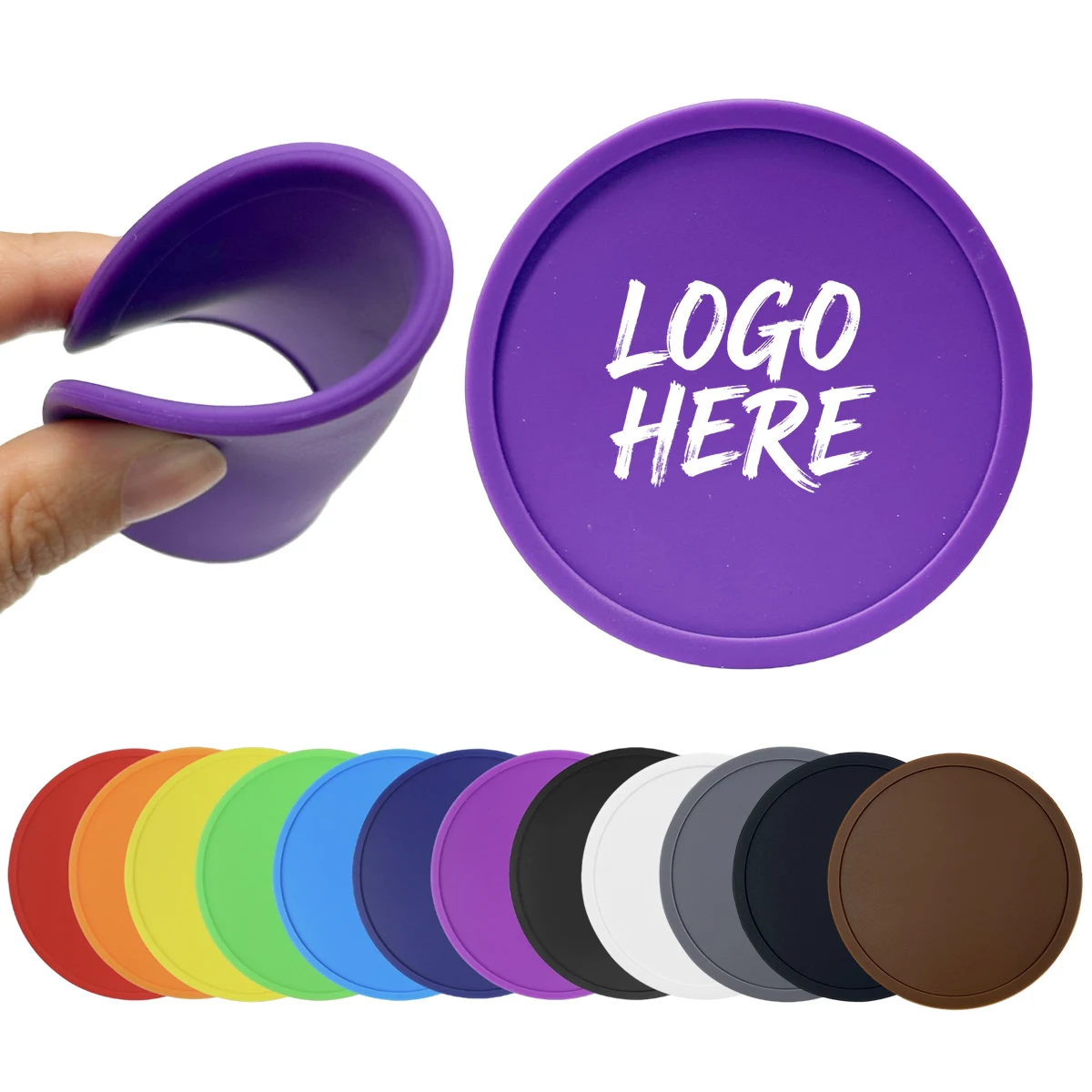 3.94 Inch Round Colorful Silicone Coaster 1