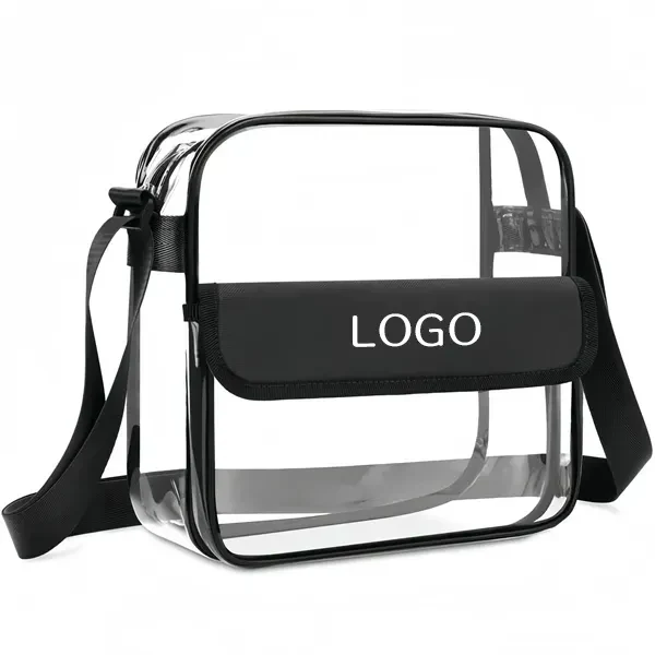 Clear PVC Crossbody Bag with Large and Adjustable Strap 1