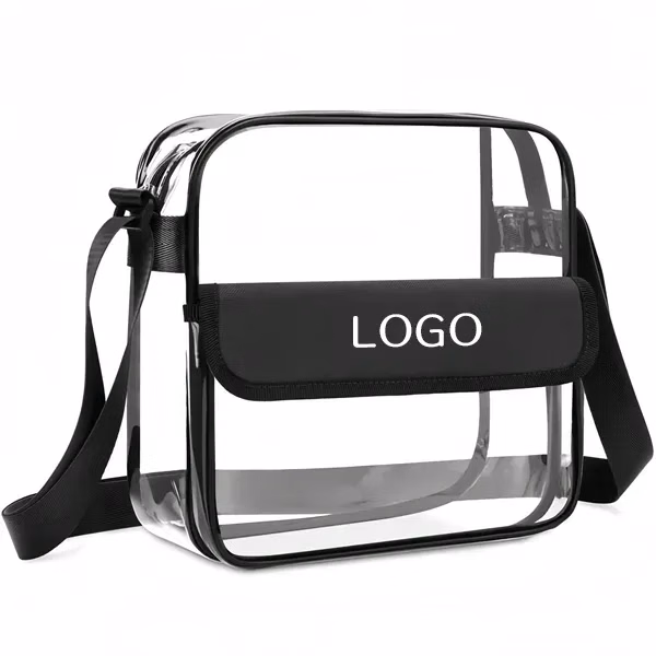 Clear PVC Crossbody Bag with Large and Adjustable Strap