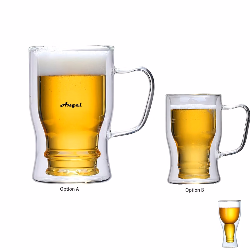 13.5/12/8.5oz Clear Double Wall Insulated Beer Glass