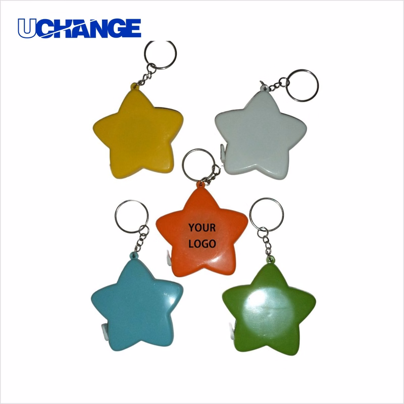 Star Shape Retractable Tape Measure Keychain Tool
