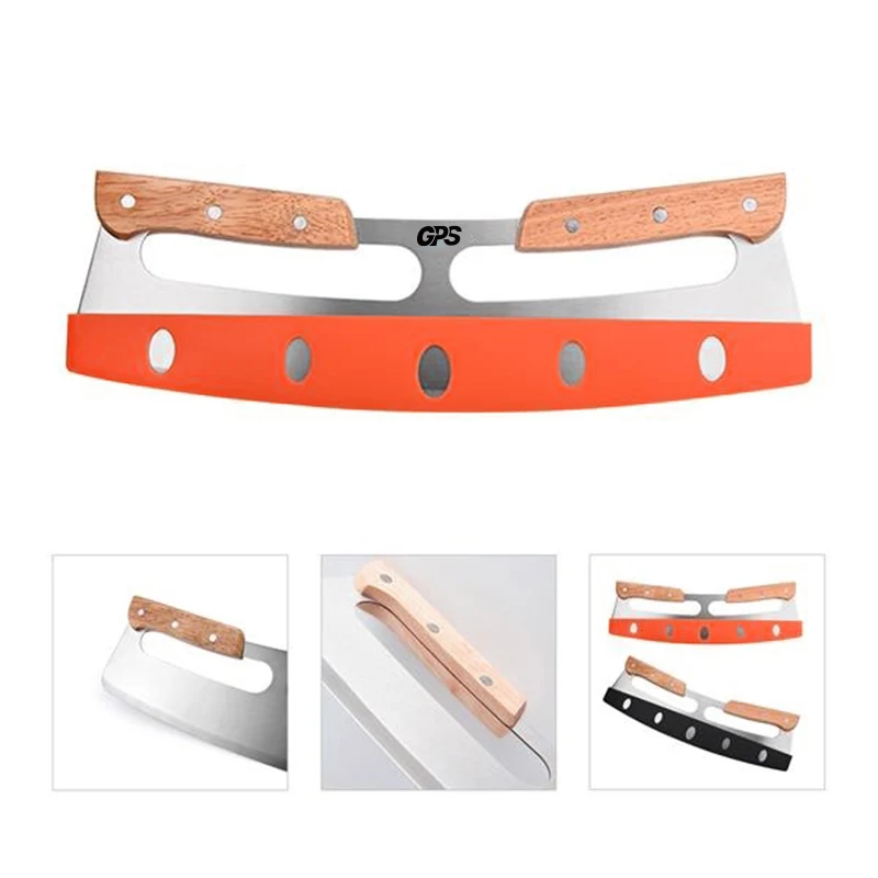2 Handles Pizza Cutter With Protector Cover 1
