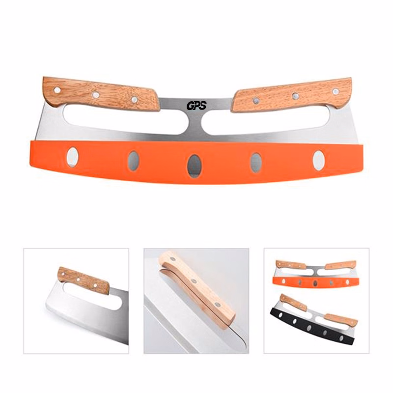 2 Handles Pizza Cutter With Protector Cover