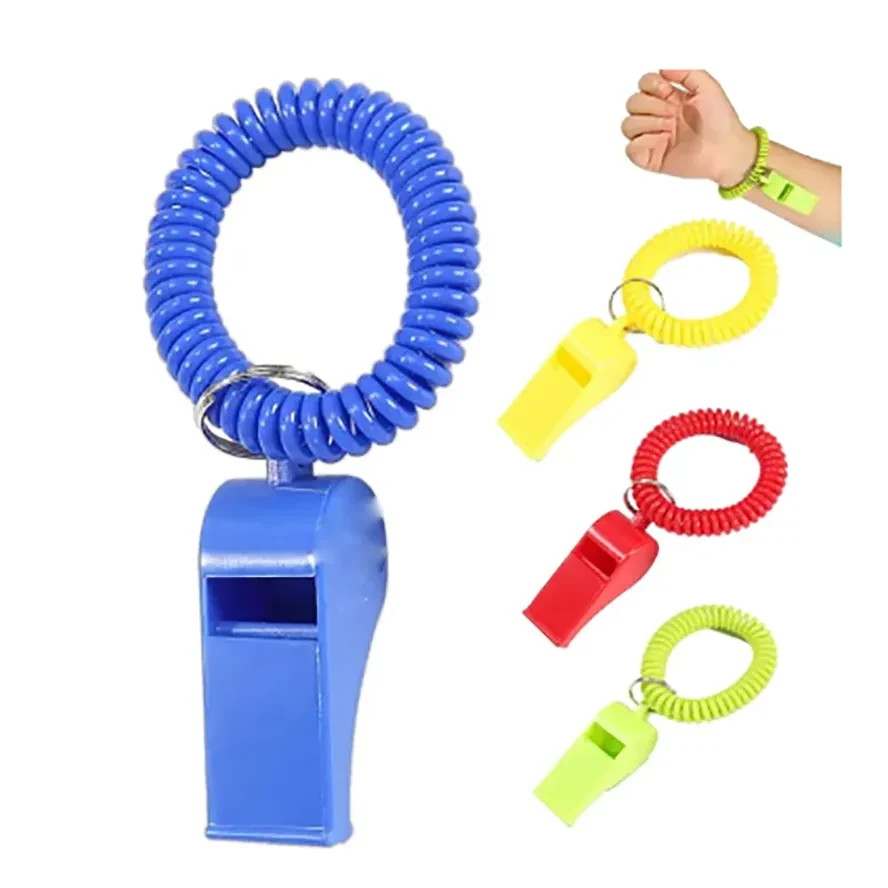 Coaches Referees Whistle with Coiled Bracelet Keychain 1