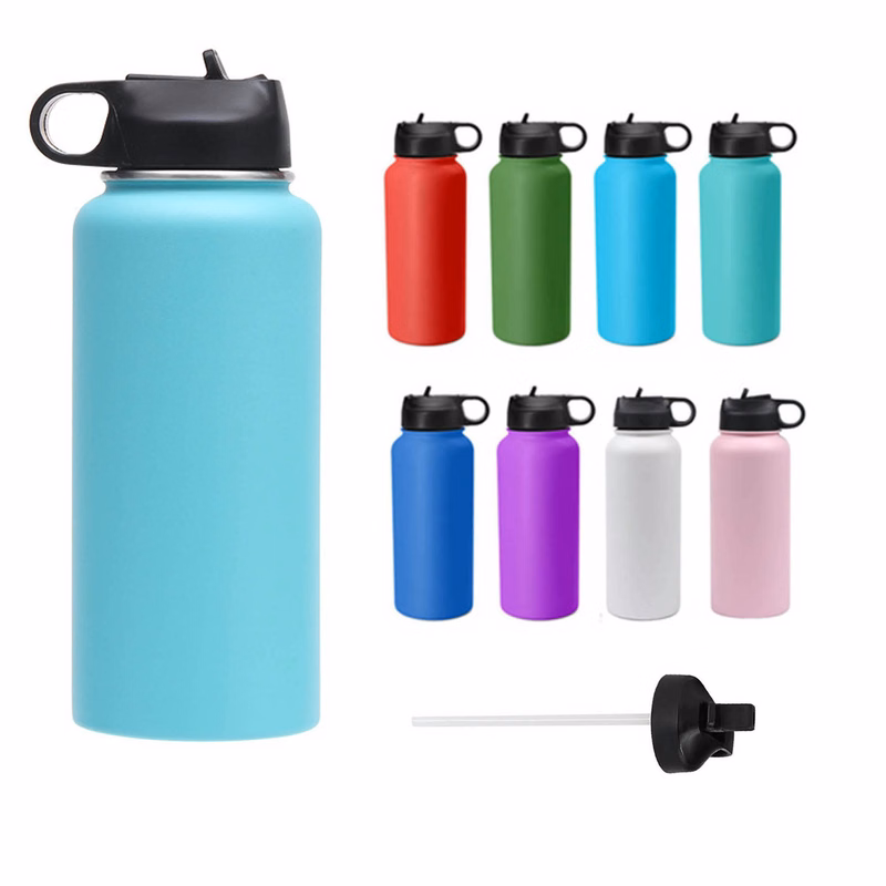 32oz Stainless Steel Vaccum Insulated Wide Mouth / Water Bottle With Straw