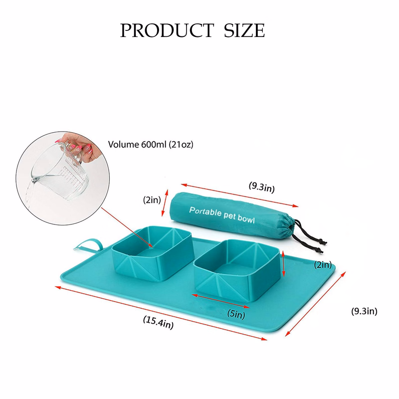 Portable Pet Bowl Foldable Waterproof Stain Resistant