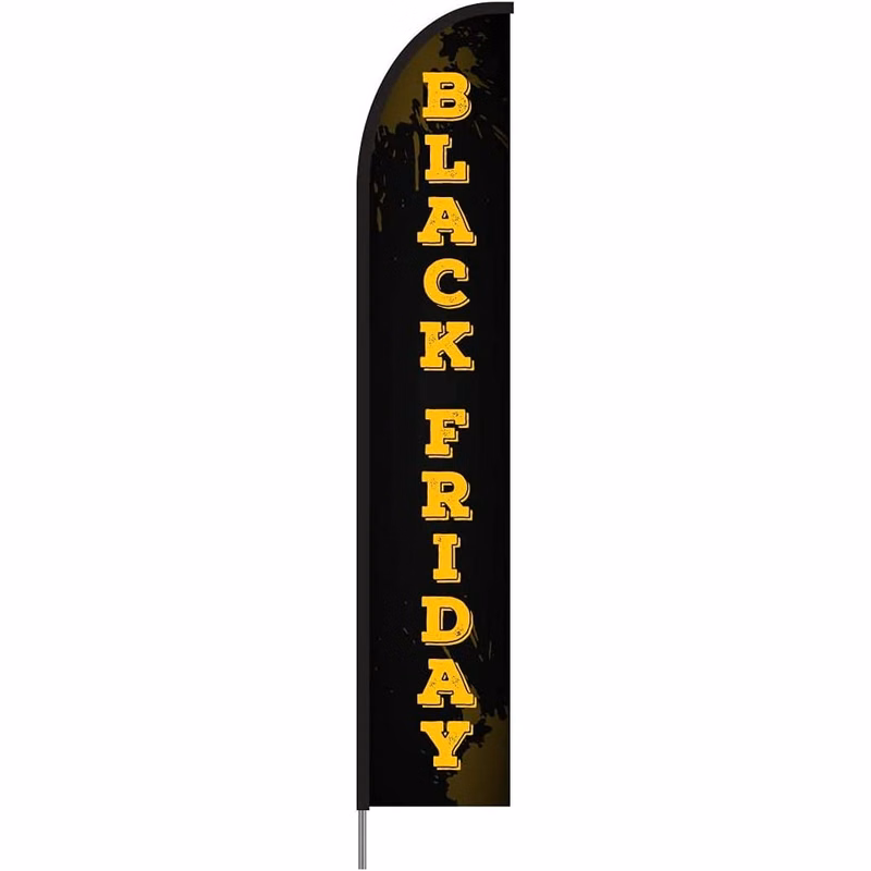 Black Friday Sign - Feather Flag Swooper Banner Pole Kit Outdoor Business Advertising Display, 15ft