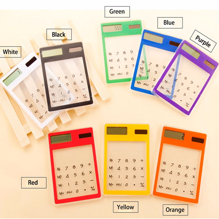 Multifunction Solar Power Transparent Touch Screen Calculato