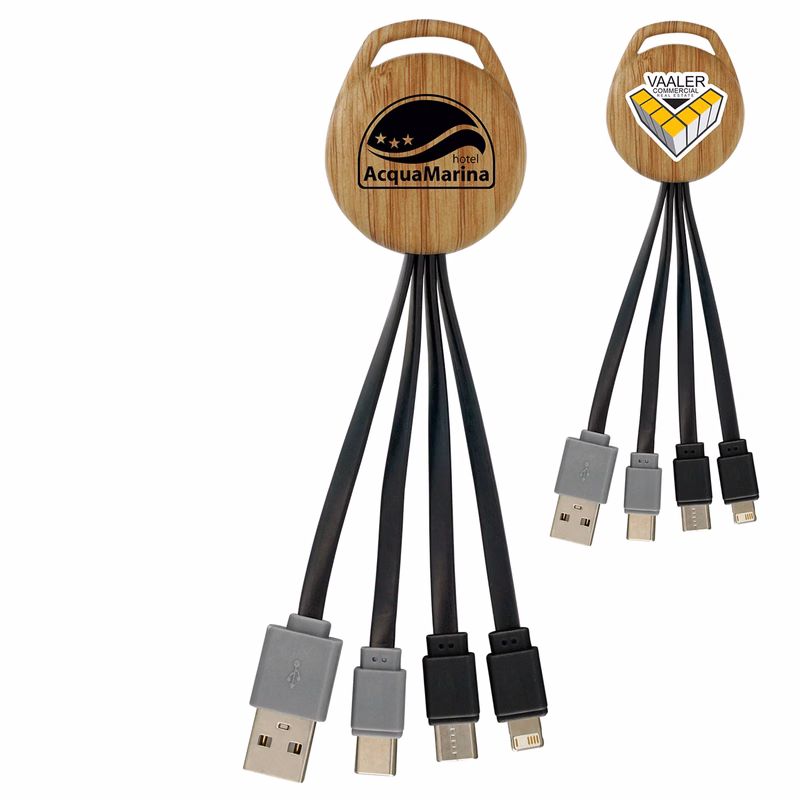 Wood Vivid Dual Input 3-in-1 Charging Cable