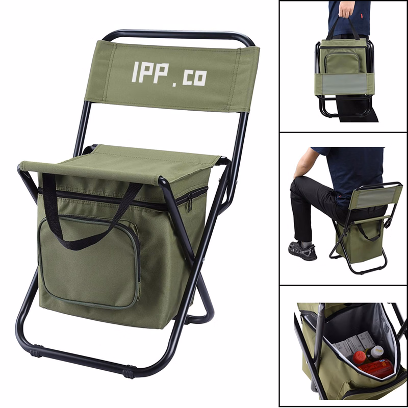 Chair Collapsible Steel Frame High Back Folding Camp Use