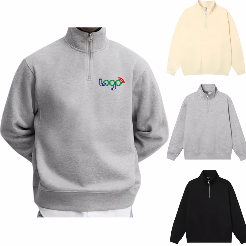 Half-Zip Hoodie Stand-Up Collar