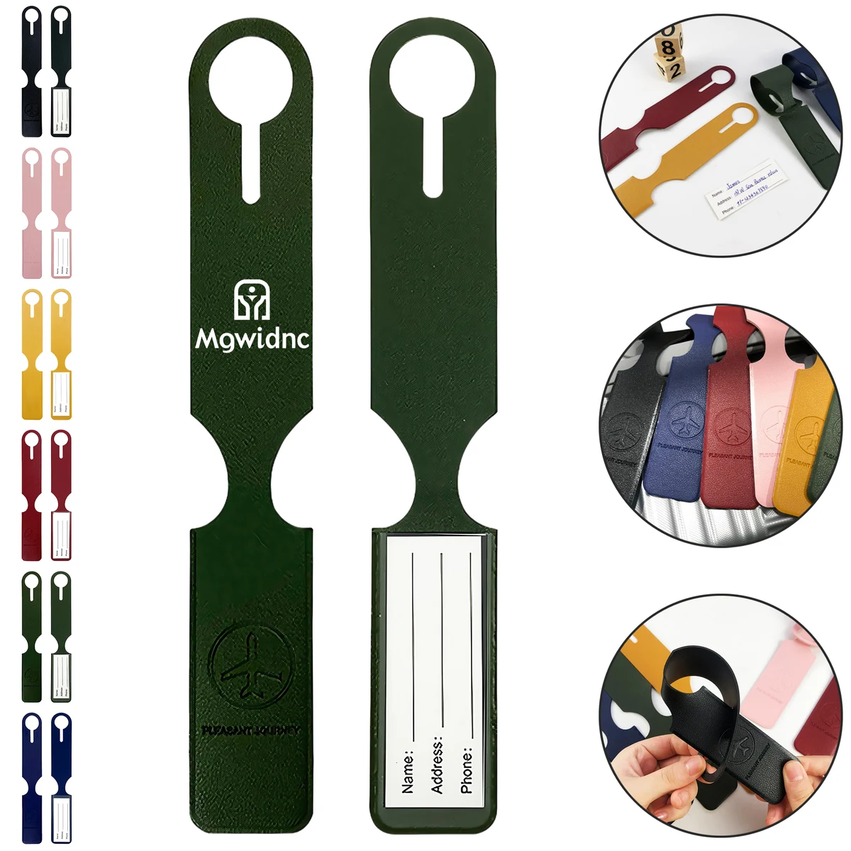 PU Leather Strip Hanging Luggage Tag 1