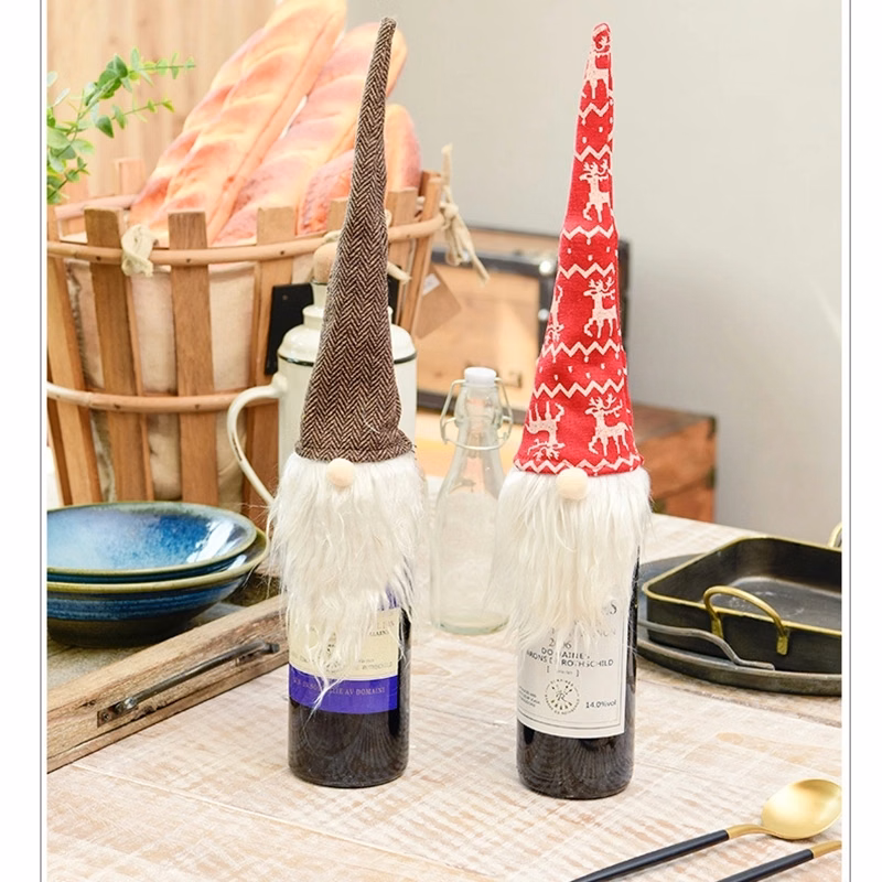 Wine Bottle Bags with Santa Claus