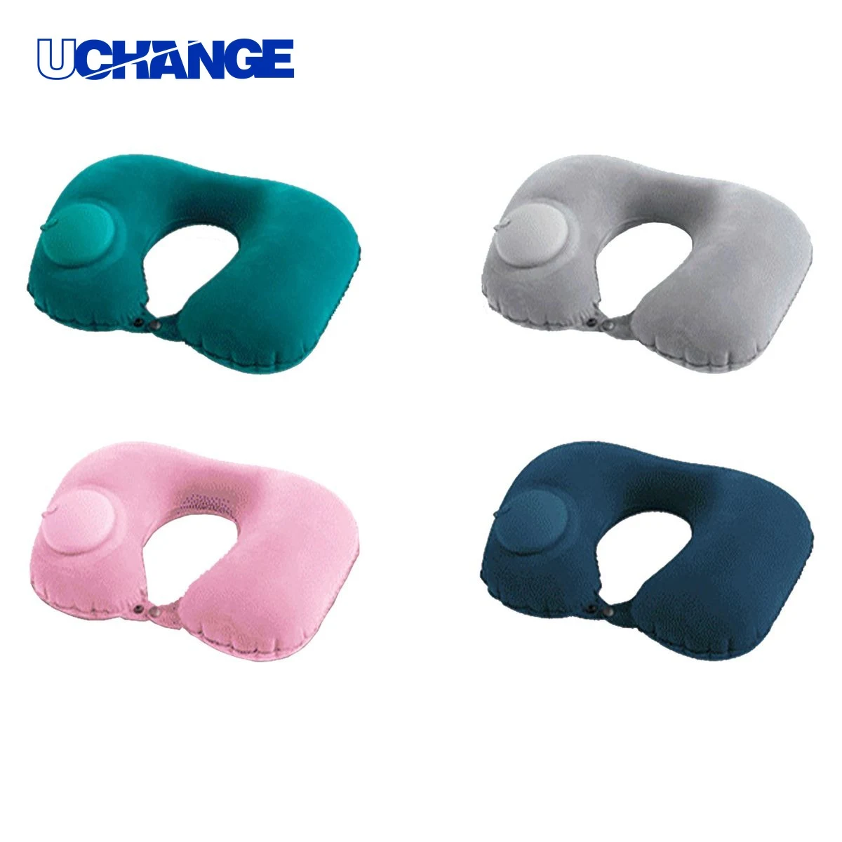 Press Type Flocked U-Shaped Neck Pillow for Travel 1