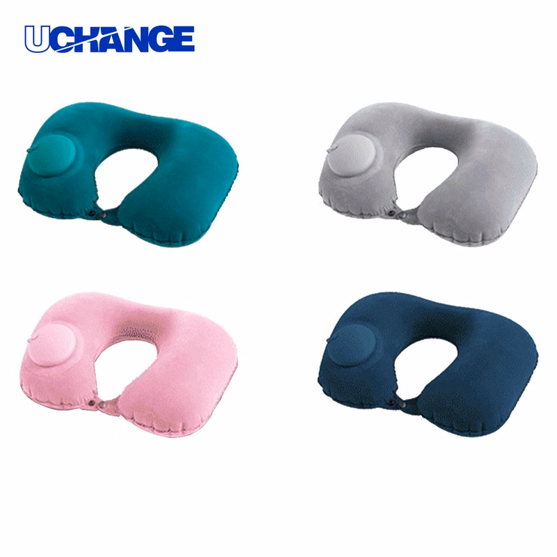 Press Type Flocked U-Shaped Neck Pillow for Travel
