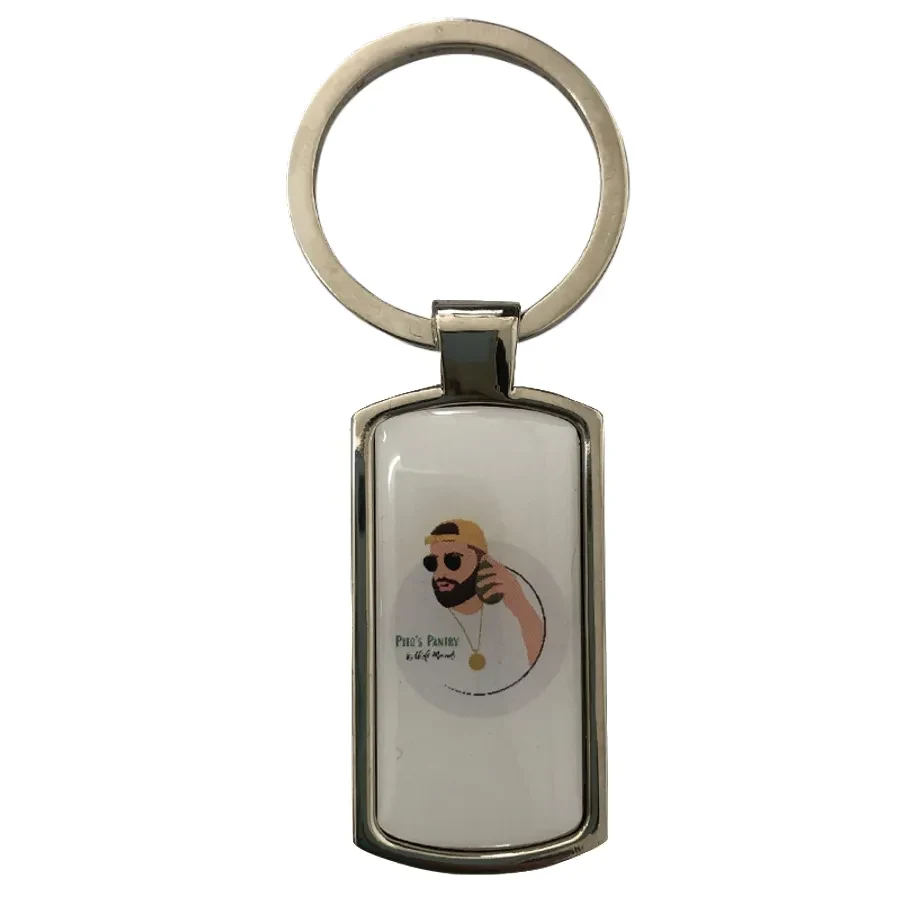 Straight Rectangle Metal Keychain 1