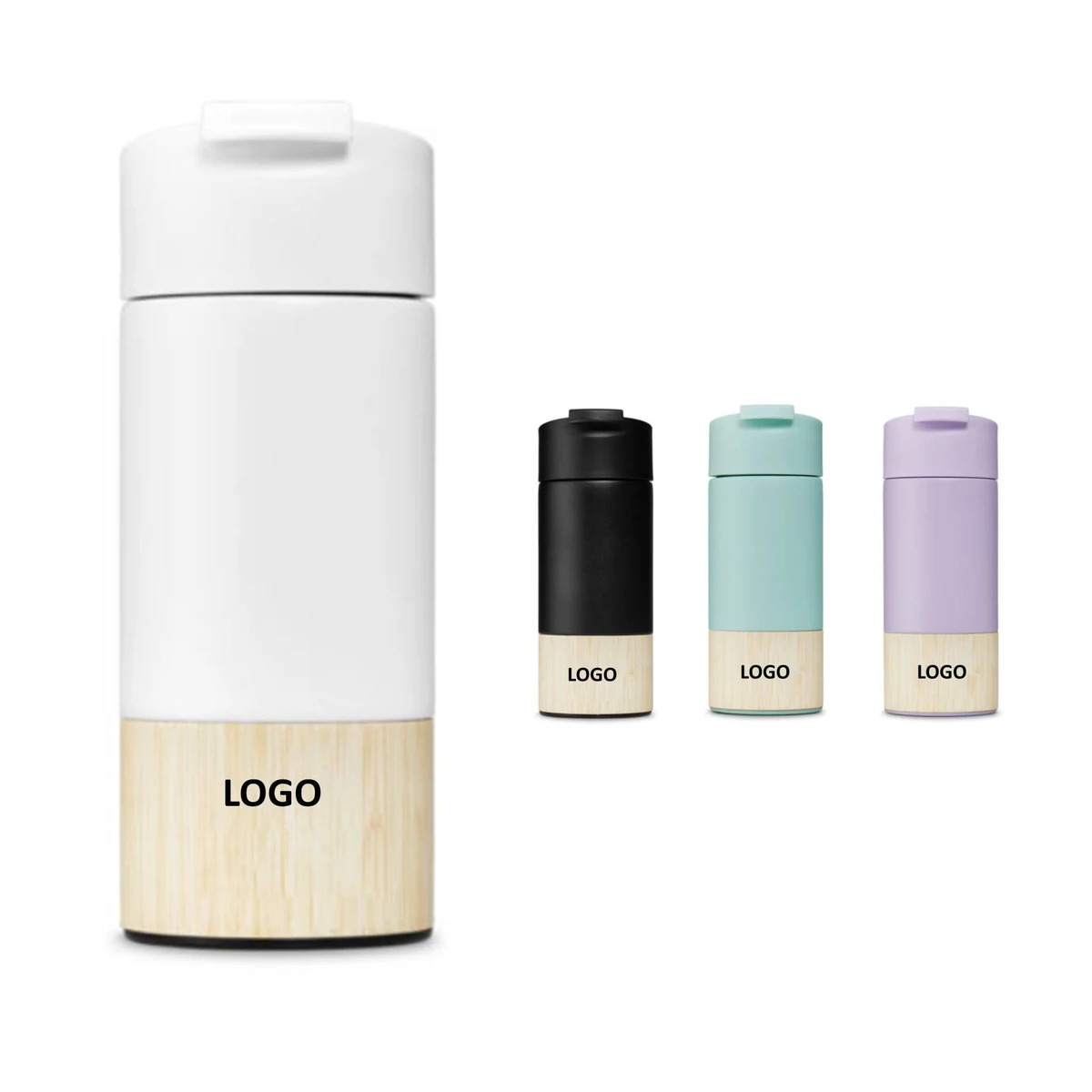 Custom Portable 14 Oz. Bamboo Bottle Tumbler 1