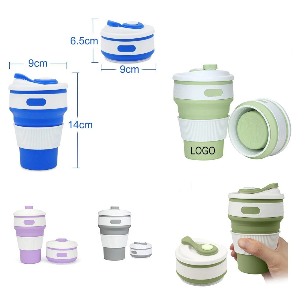 12oz Silicone Folding Travel Cup 1
