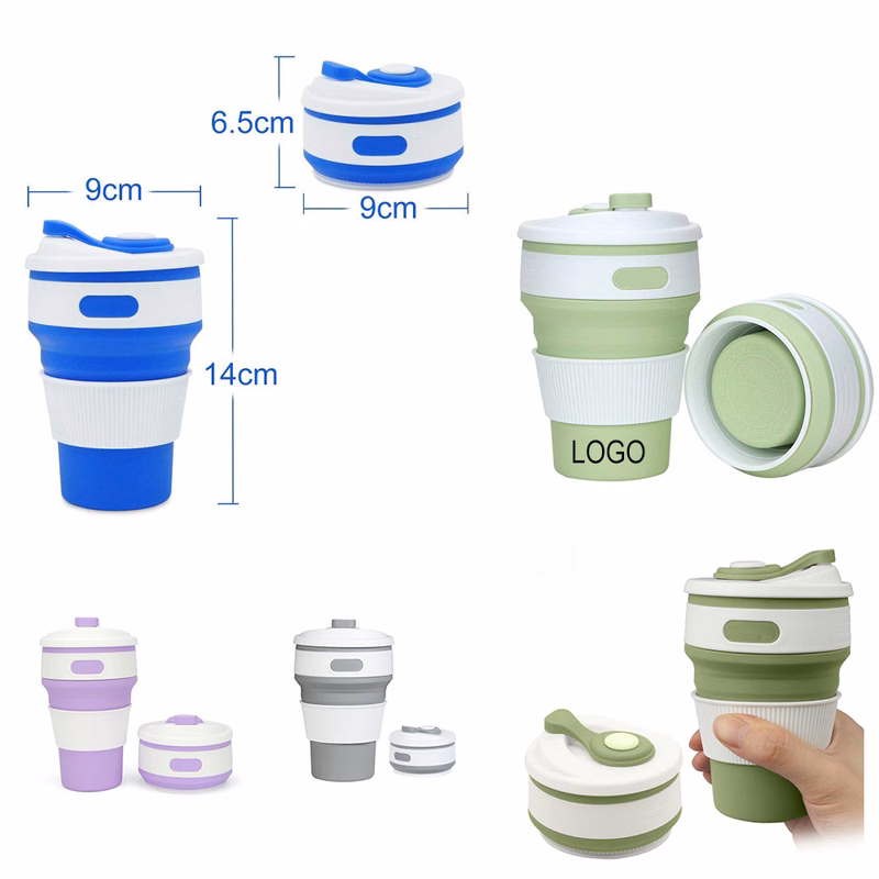 12oz Silicone Folding Travel Cup
