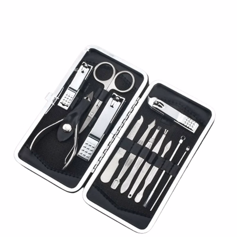 Manicure Pedicure Kit Nail Clippers 12pcs with Travel Case