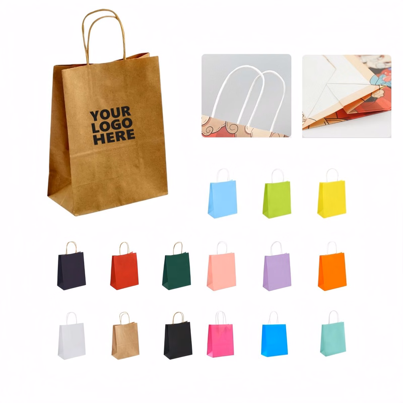 Food-Grade Kraft Paper Takeout Bags with Handles