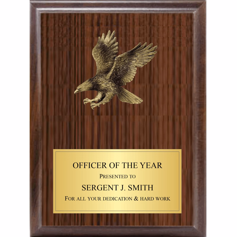 5" Eagle Landing On Plaque