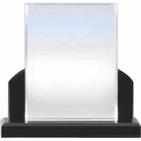 4 3/4" x 6" Black Beauty Rectangle Acrylic Award with Slide-in Stand
