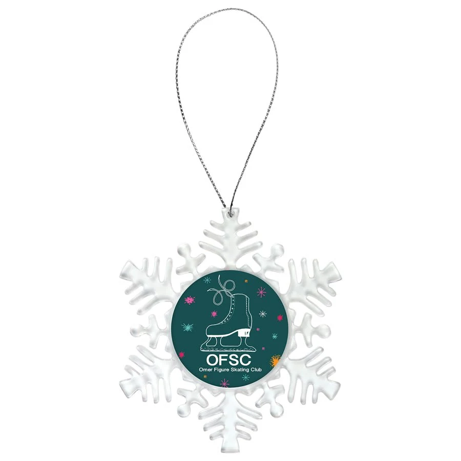 4 1/8" Clear Snowflake Ornament with Silver String 1