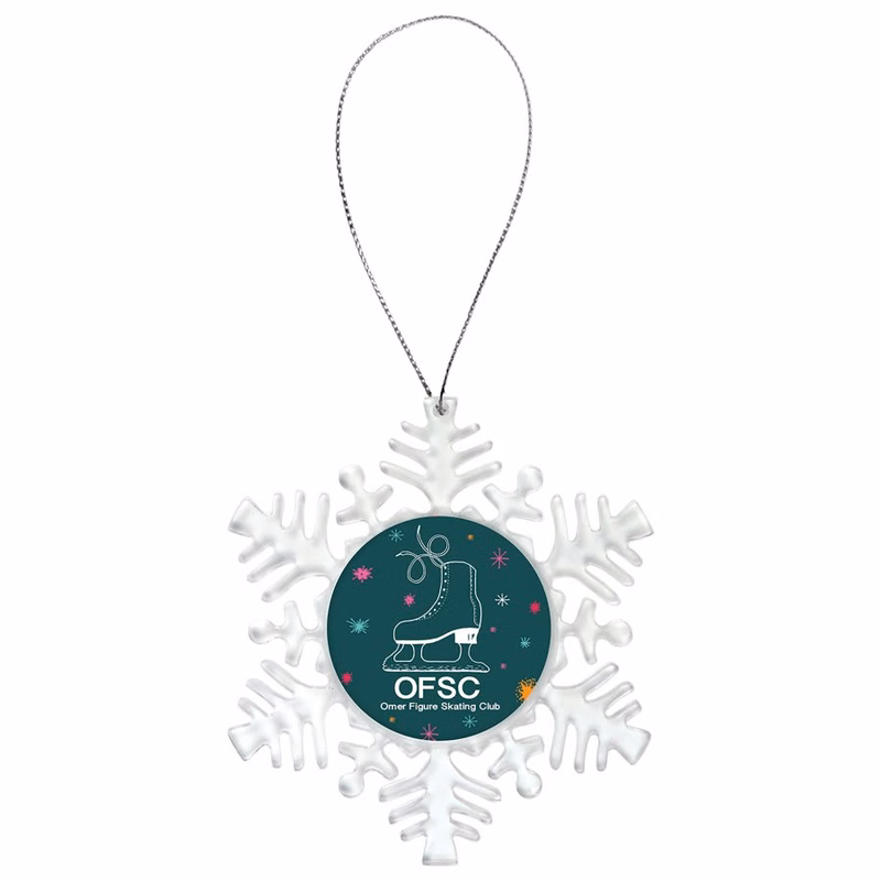 4 1/8" Clear Snowflake Ornament with Silver String