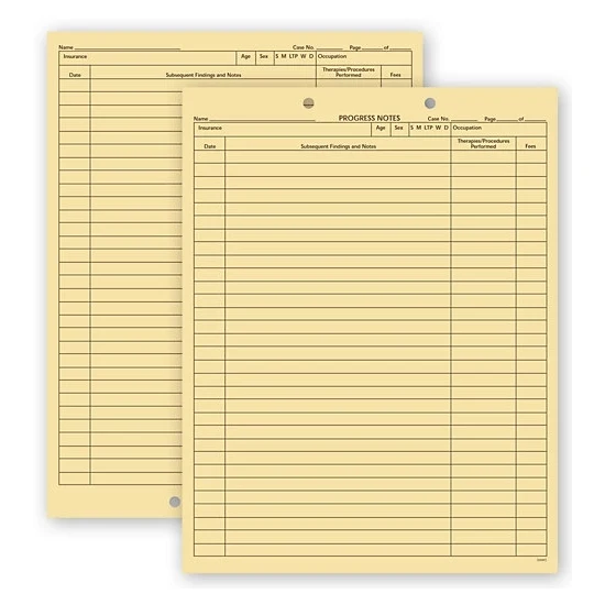 Progress Notes with Columns 1