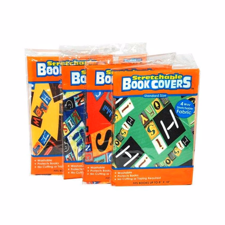 Stretchable Standard Book Covers - 4 Assorted Patterns