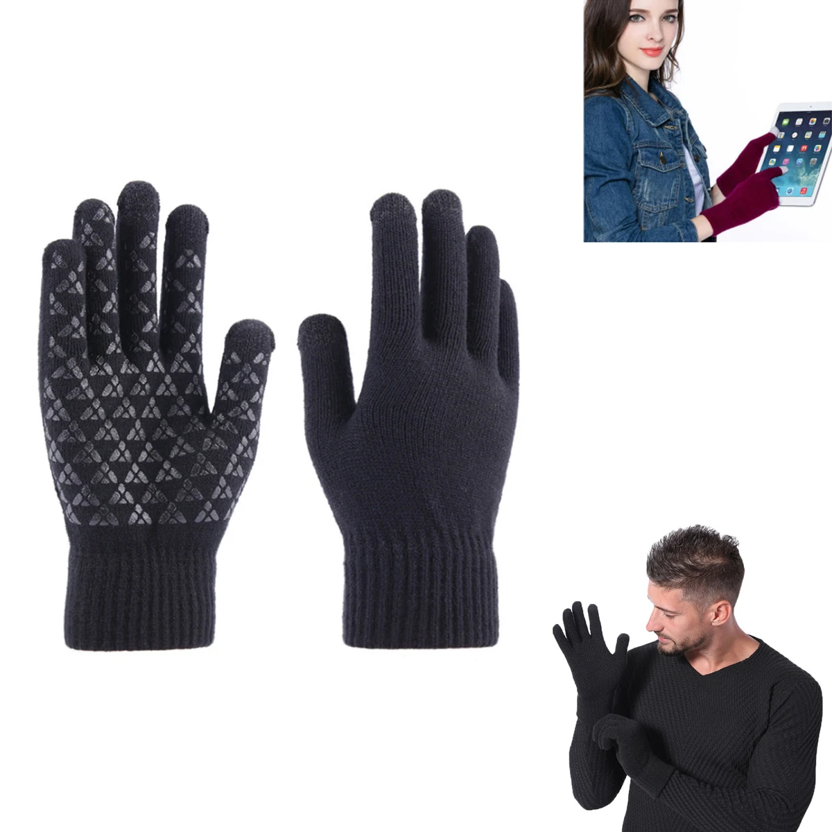 Winter Anti-Slip Touch Screen Fleece Warm Gloves 1