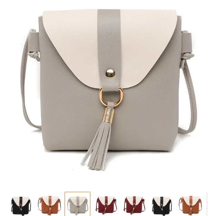 Two Tone Pu Mini Waist Bag with Tassel 1