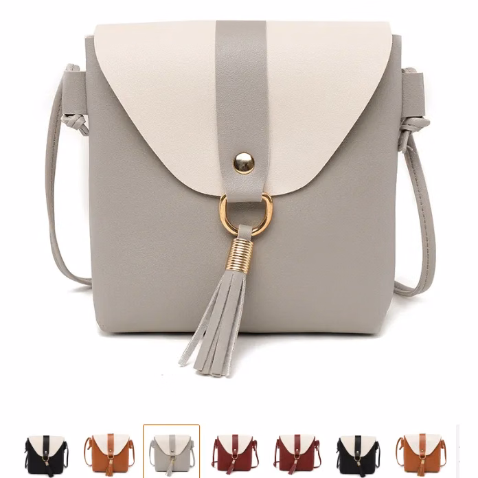 Two Tone Pu Mini Waist Bag with Tassel