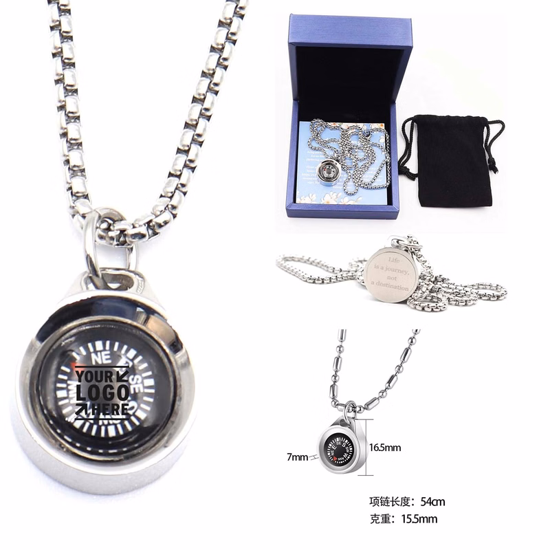 Women Men Best Friends Silver Navigation Necklace Compass Stylish Jewelry Gift Wrap