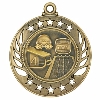 Swimming Galaxy Medal, 2 1/4"