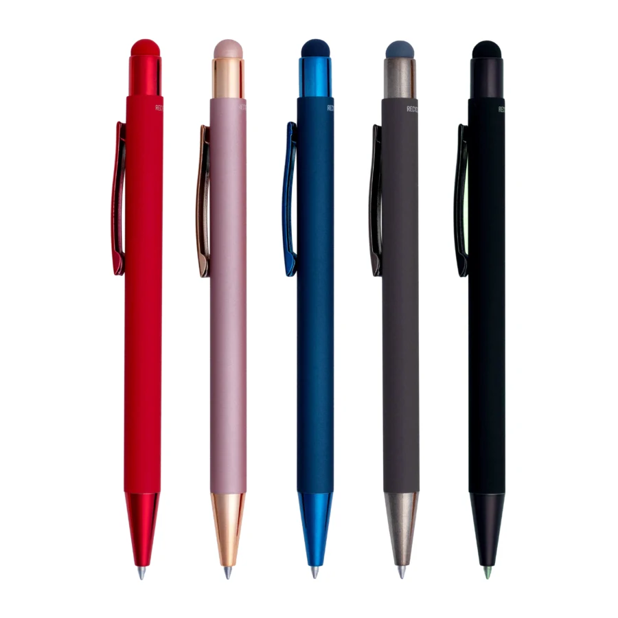 Union Printed - Stylus Satin Soft Touch Gel Click Recycled Aluminum Pen 1