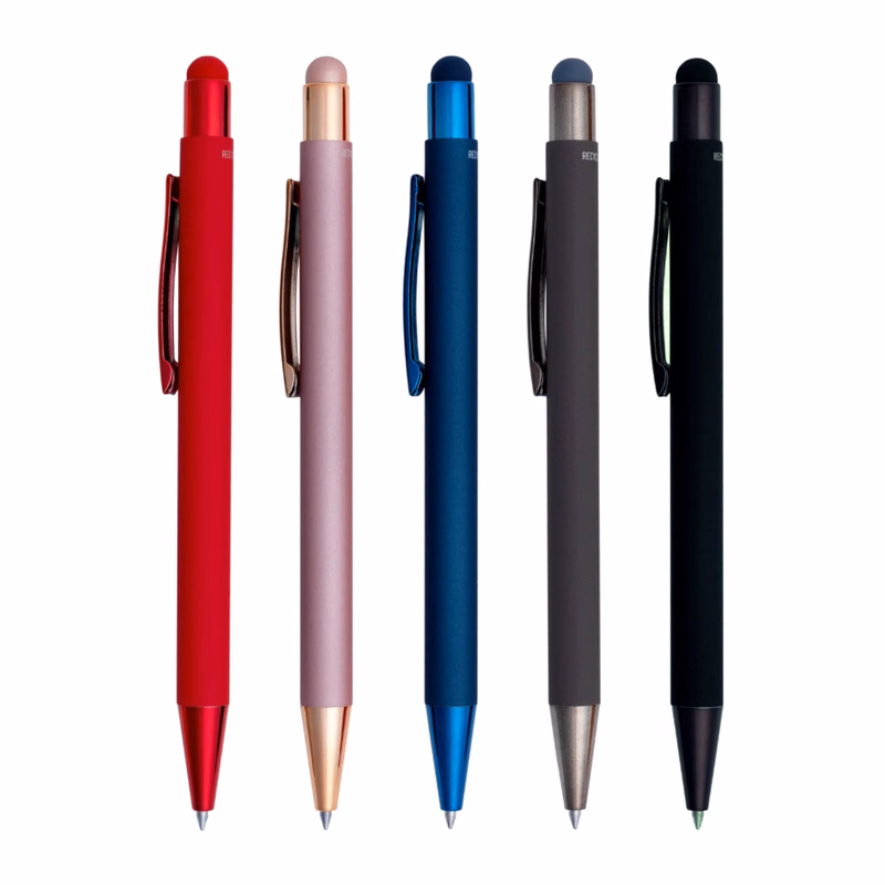 Union Printed - Stylus Satin Soft Touch Gel Click Recycled Aluminum Pen