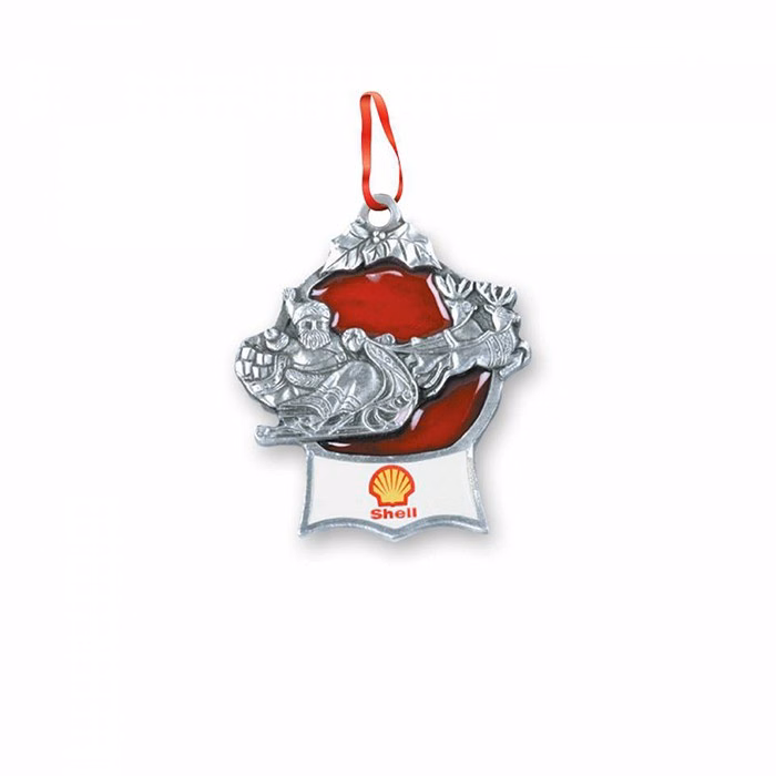 Solid Pewter Ornament w/Translucent Colors (2 x 1 inSanta)