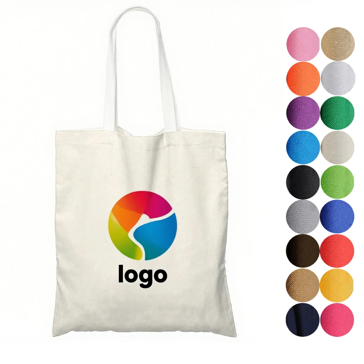 Customized Single-Shoulder Canvas Tote Bag, custom tote bag with logo imprint 1