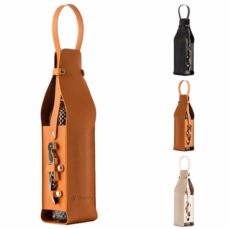 Pu Leather Wine Bottle Carrier Gift Bag
