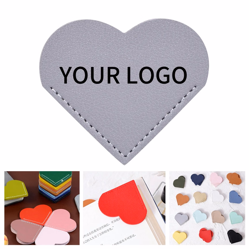 PU Leather Bookmark Heart Shaped