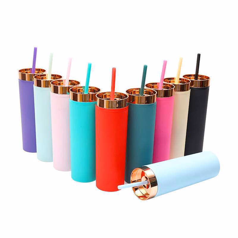 16 Oz. Reusable BPA Free Plastic Tumbler with Straw