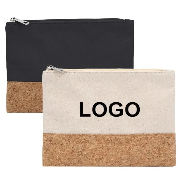 Eco friendly Cork and Canvas Cosmetic Bag 1