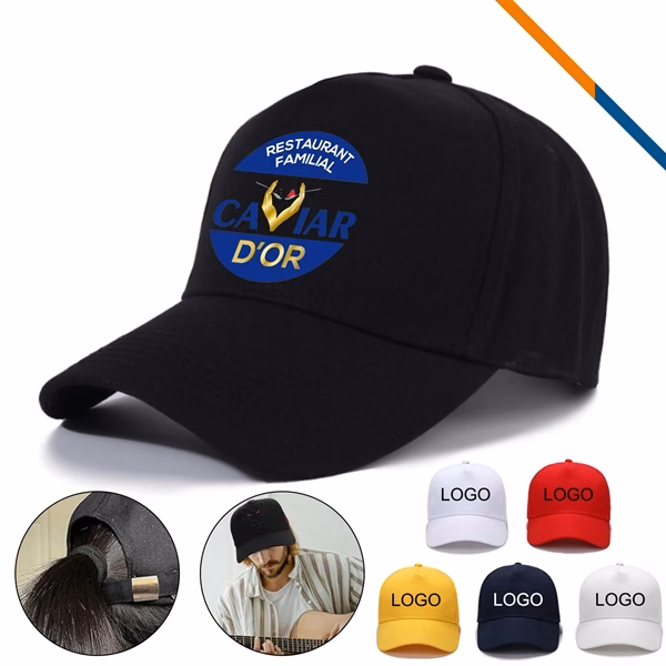 Custom Cotton Baseball Cap with Metal Buckle — Full-Color Sports Promotional Item