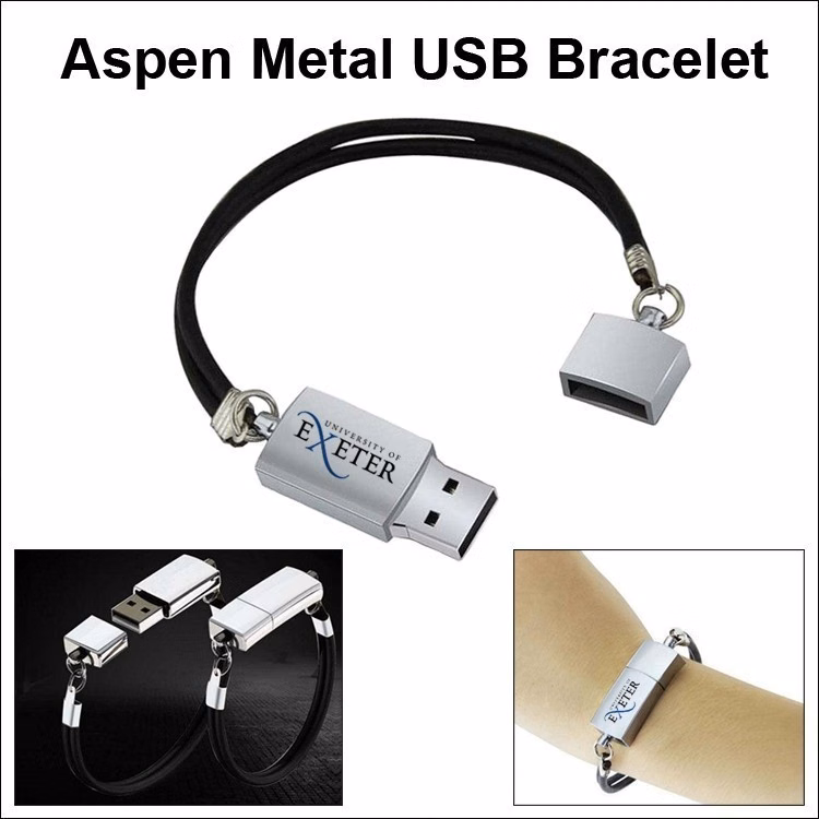 Aspen Metal USB Bracelet Flash Drive - 512MB