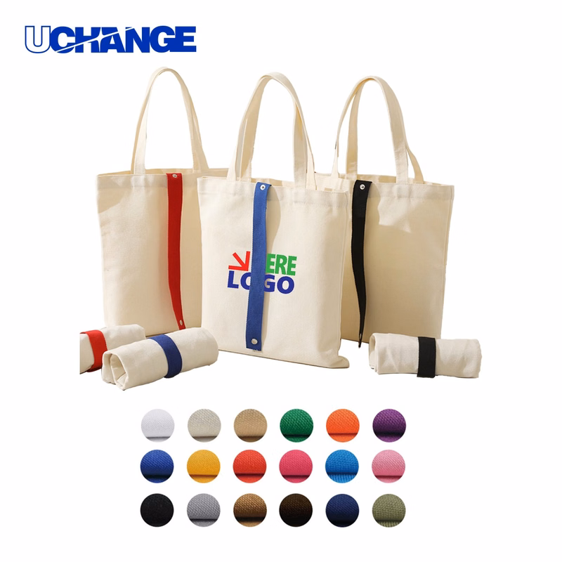 Durable Solid Color Canvas Tote Bag